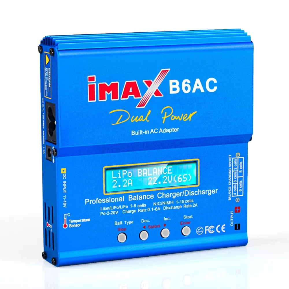 HTRC iMAX B6 AC 80 Вт B6AC RC зарядное устройство 6A двухканальный баланс зарядное устройство Li-Ion Nimh Nicd Lipo батарея цифровой ЖК-экран Dis зарядное устройство