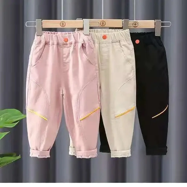 

Girls casual pants 1-7-year-old girls cotton clothes Korean version foreign style outdoor pants casual trousers P5591