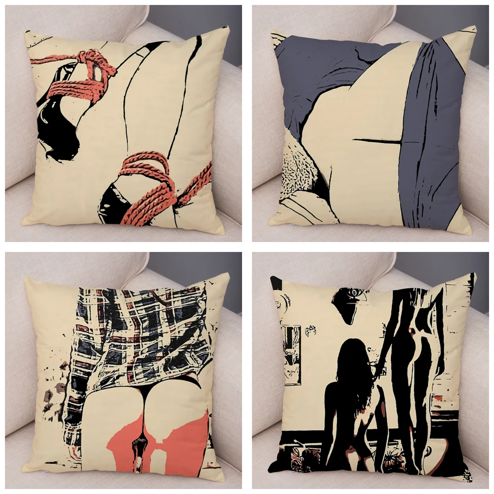 Мультипликационные эротические дамская подушка чехол декор красивая девушка