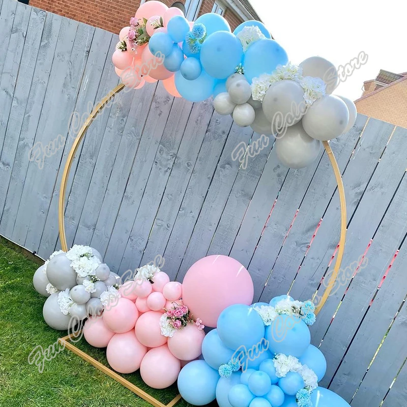 

Матовый светло-голубой фон для дня рождения, вечевечерние, арочный комплект, макарон, серо-розовый, праздник, день рождения, воздушный шар, г...