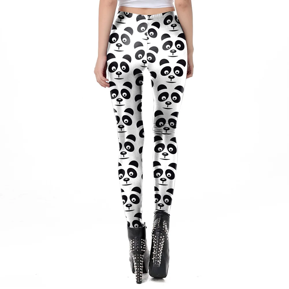 Женские леггинсы с 3d принтом панды для девочек женские штаны тренировок фитнеса