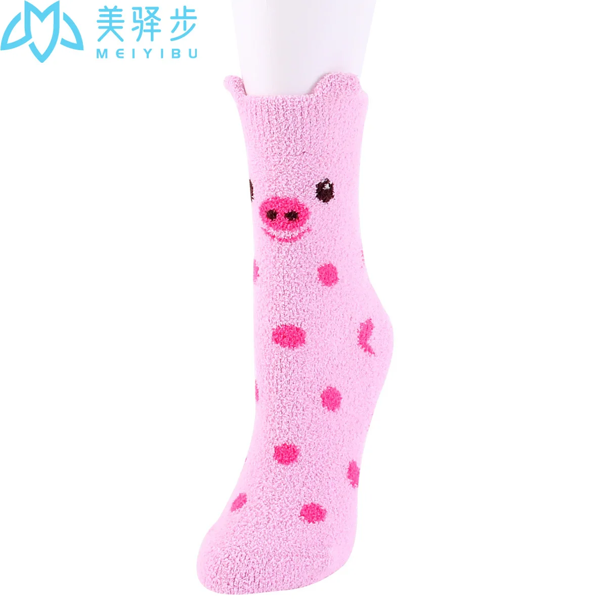 12 Pairs Per Set Cute Cartoon Fox Coral Velvet Women's Socks Thick Warm Socks Wholesale