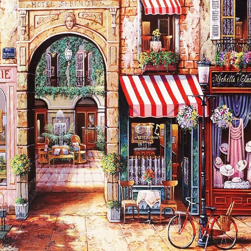 

Landscape Painting By Number Scenery City On Canvas Handmade Frame Color Drawing DIY Kits For Adults Picture By Number Decor Art