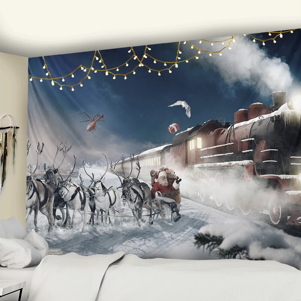 Праздничные рождественские настенные украшения для дома в стиле хиппи фоновая