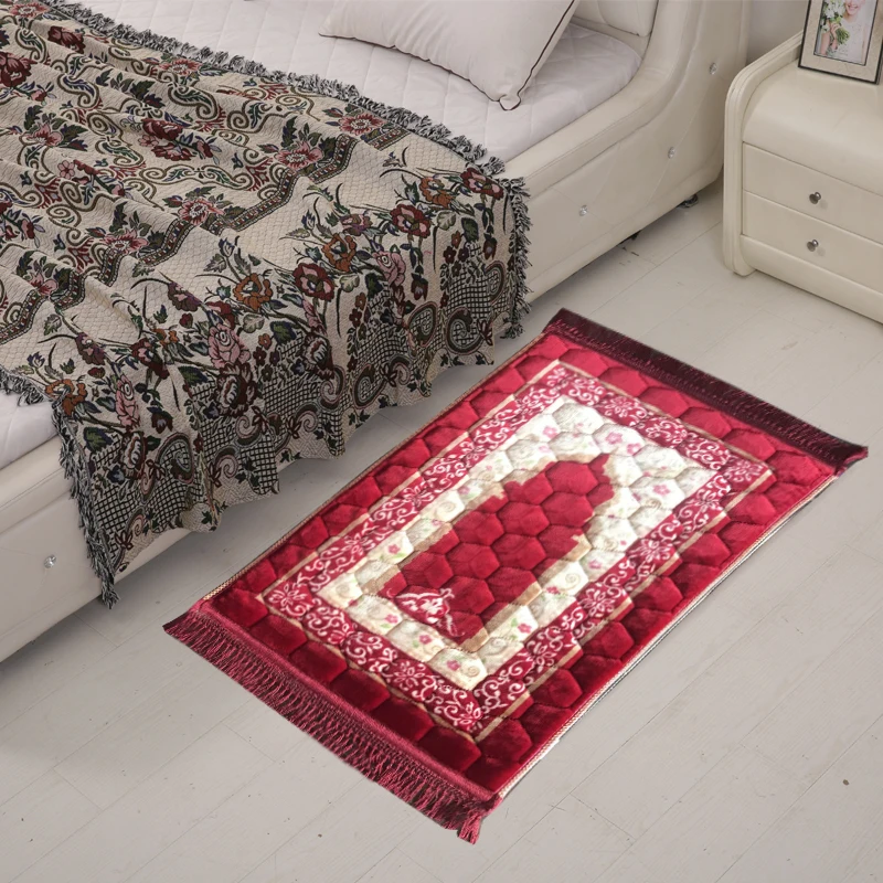 red 2 75x120 см мусульманский коврик для молитвы напольный коврик садовый паломничества большие ковры для гостиной, для дома, гостиной Спальня прикроватный Прямоугольный Коврик - Цвет: red 2