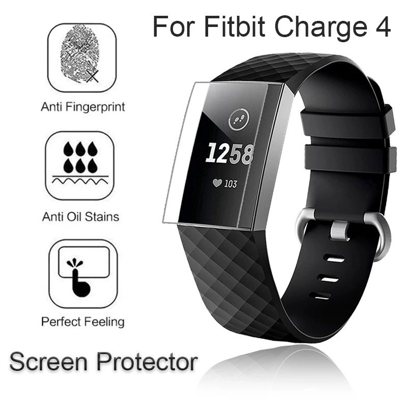 Защитная пленка TPU для Fitbit заряд 4-х Экран прозрачная защитный чехол умных часов
