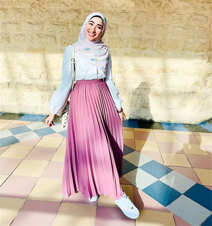 Элегантная женская плиссированная фатиновая юбка с высокой талией абайя Длинная