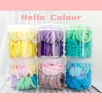 girls 4cm colorful nylon elastic hair bands set ponytail hair accessories holder rubber bands scrunchie hair bands