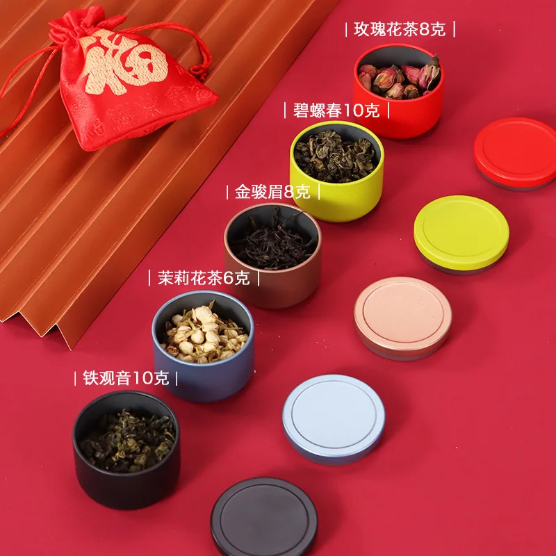 5 цветов Мини жестяная коробка для хранения чая портативный круглый