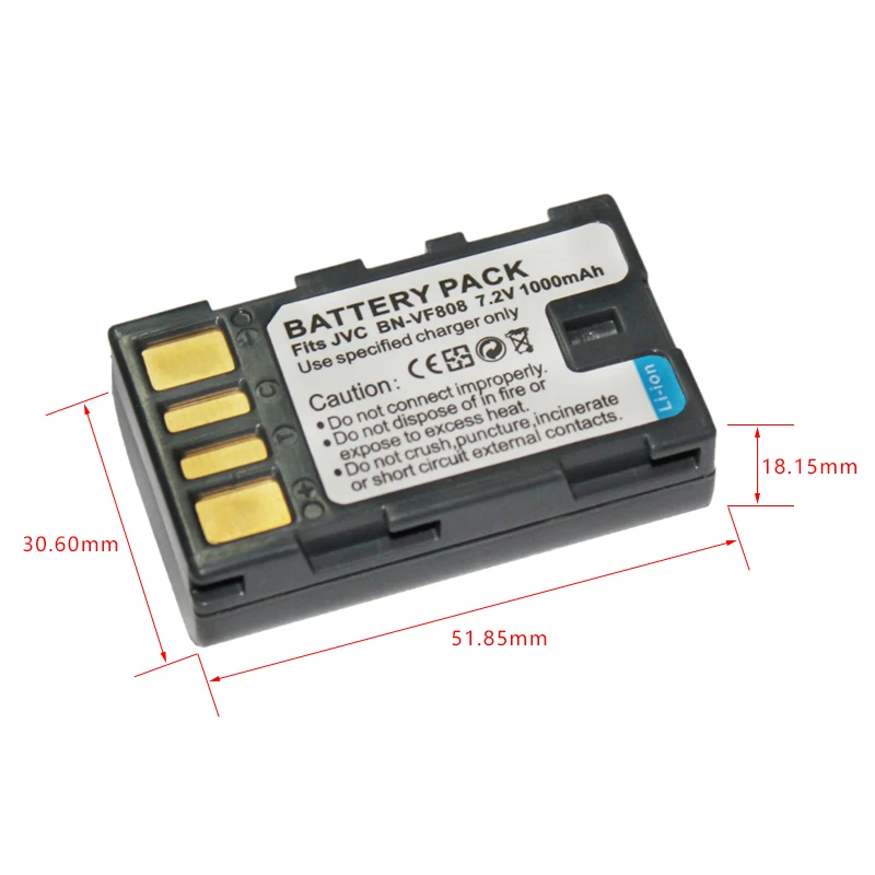 

2 x 1000mAh BN-VF808 BN VF808 Camra Battery with Charger for JVC BN-VF808 GR-D750 GR-D760 GR-D740 GR-D770US GR-D750US GR-D770