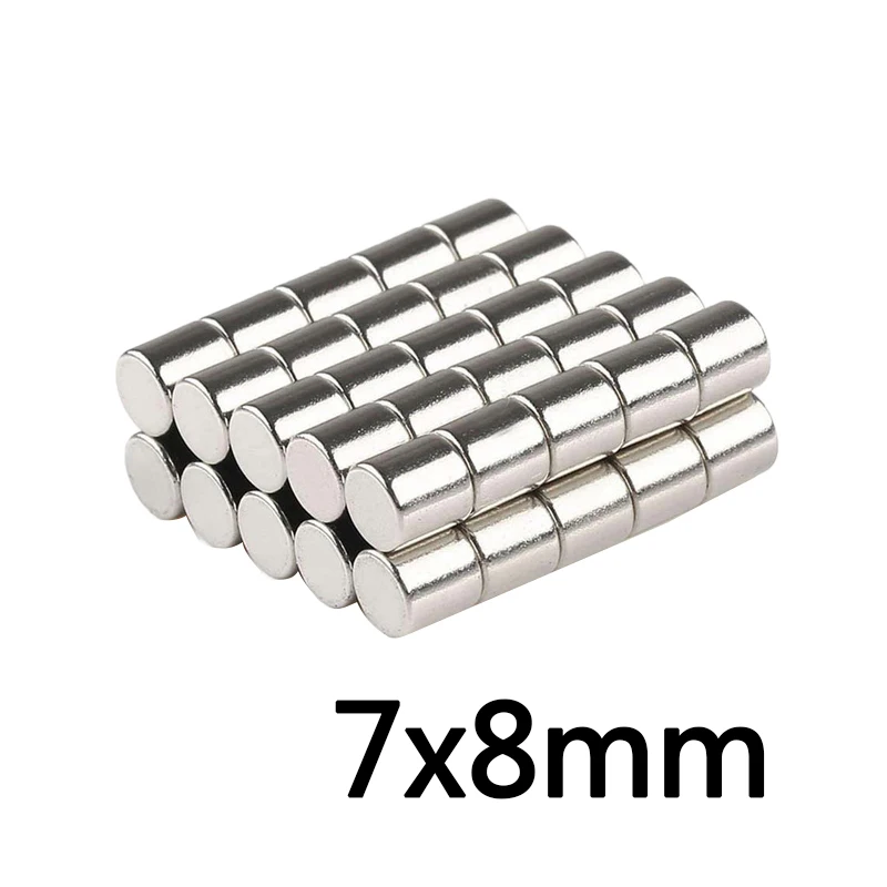 

5/10/20 шт. 7*8 мм неодимовый магнитный диск 7x8 мм N35 NdFeB Dia 7x8 сильные маленькие магнитные магниты для рукоделия 7 мм x 8 мм