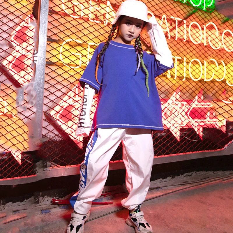 

Children Hip Hop Clothing Kids Stage Costume Fashion Show Girl Clothing Splicing Tops Hip Hop Jazz Boys Street Wear Ropa Hip Hop