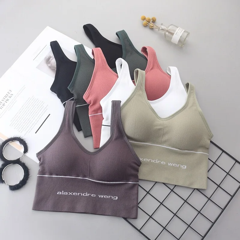 

Yoga Sports Bras Women Running Vest Gym Tops For Fitness Cotton Breathable Underwear Padded Crop Tops Muliti Colors Sportswear