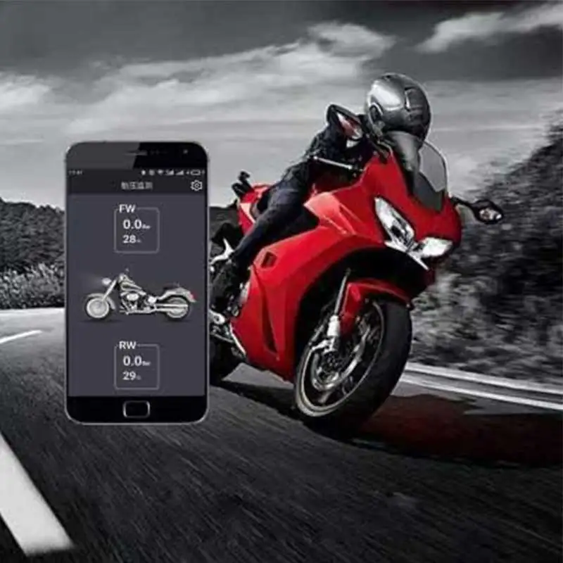 Мотоцикл беспроводная Bluetooth система контроля давления в шинах TPMS 0 1 5.0bar APP Detection 2