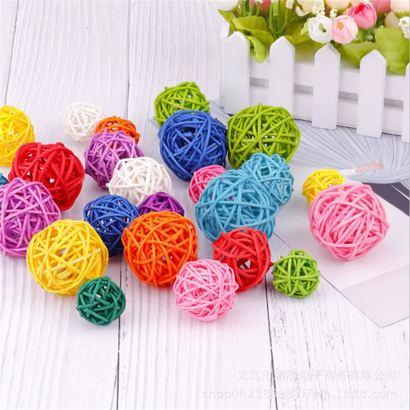 20 шт./лот 3 см Ротанговые шары Рождественское украшение для елки дома