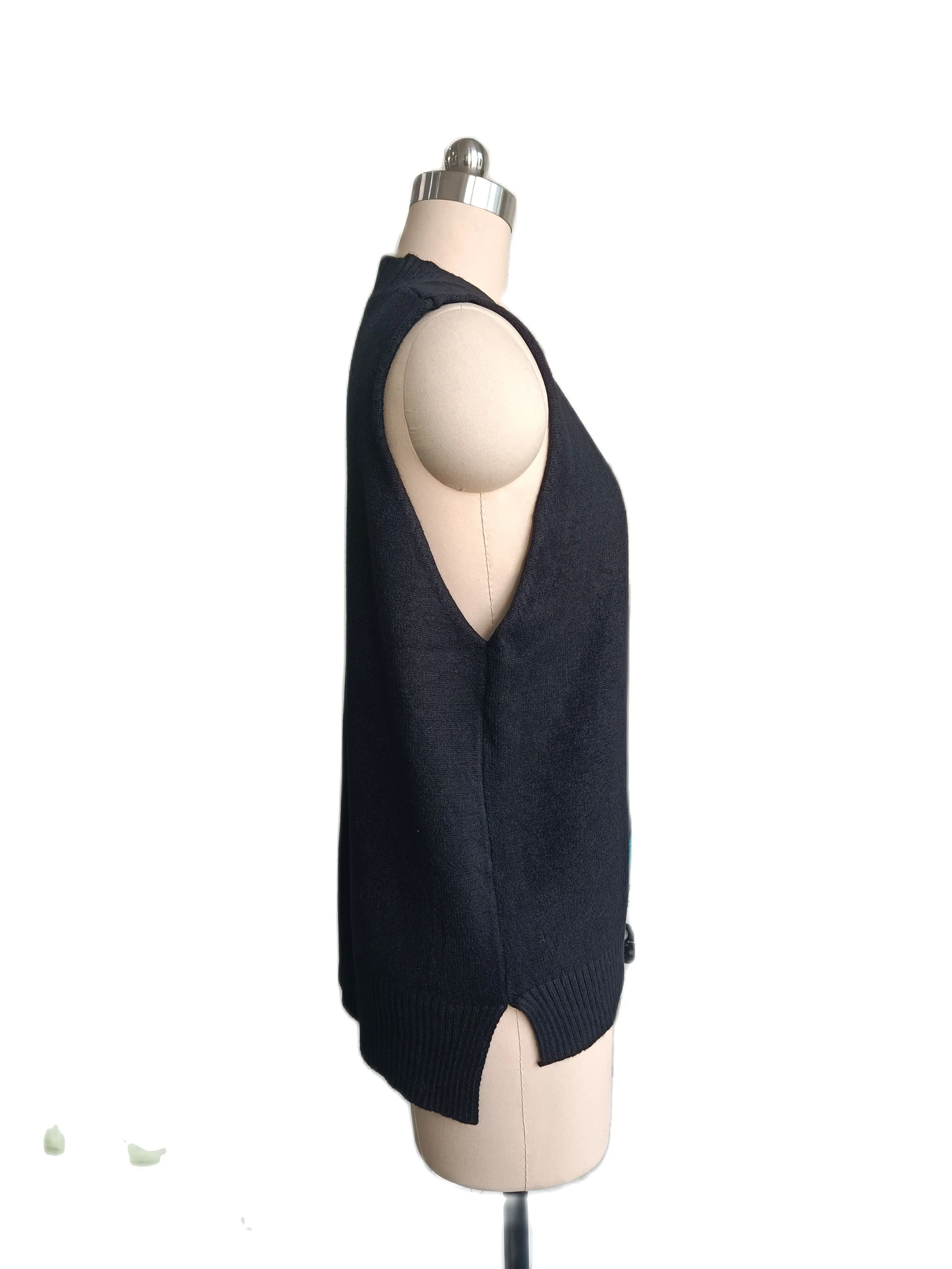 

Plus Size 3XLWomen Vest Solid V-Neck Loose Simple Classic Elegant Office Ladies Vests Ulzzang Chic Leisure Knitting Sweater