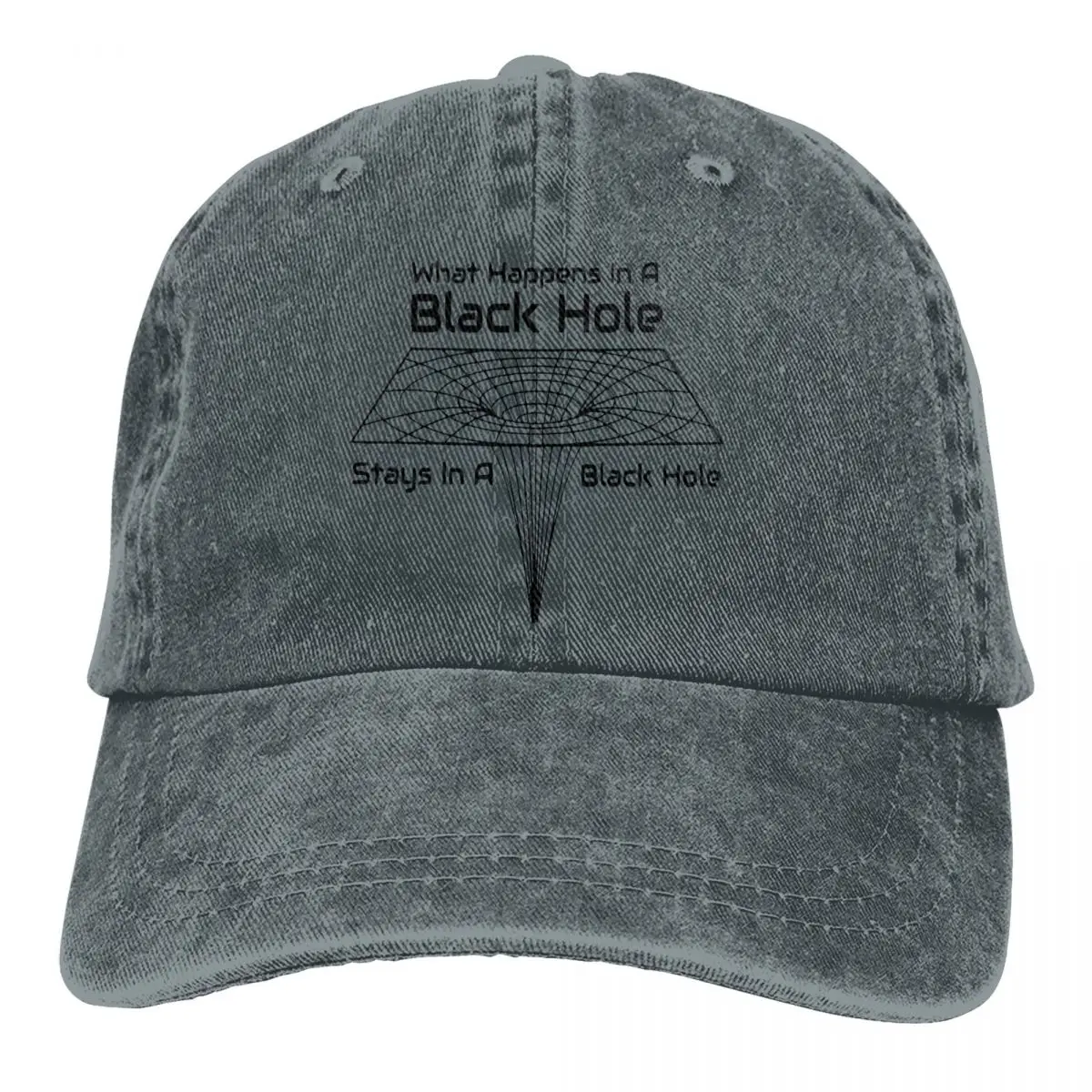 

Washed Baseball Cap Stays In A Black Hole Black Trucker Snapback Caps Dad Hat Interstellar Joseph Science Fiction Film Golf Hats