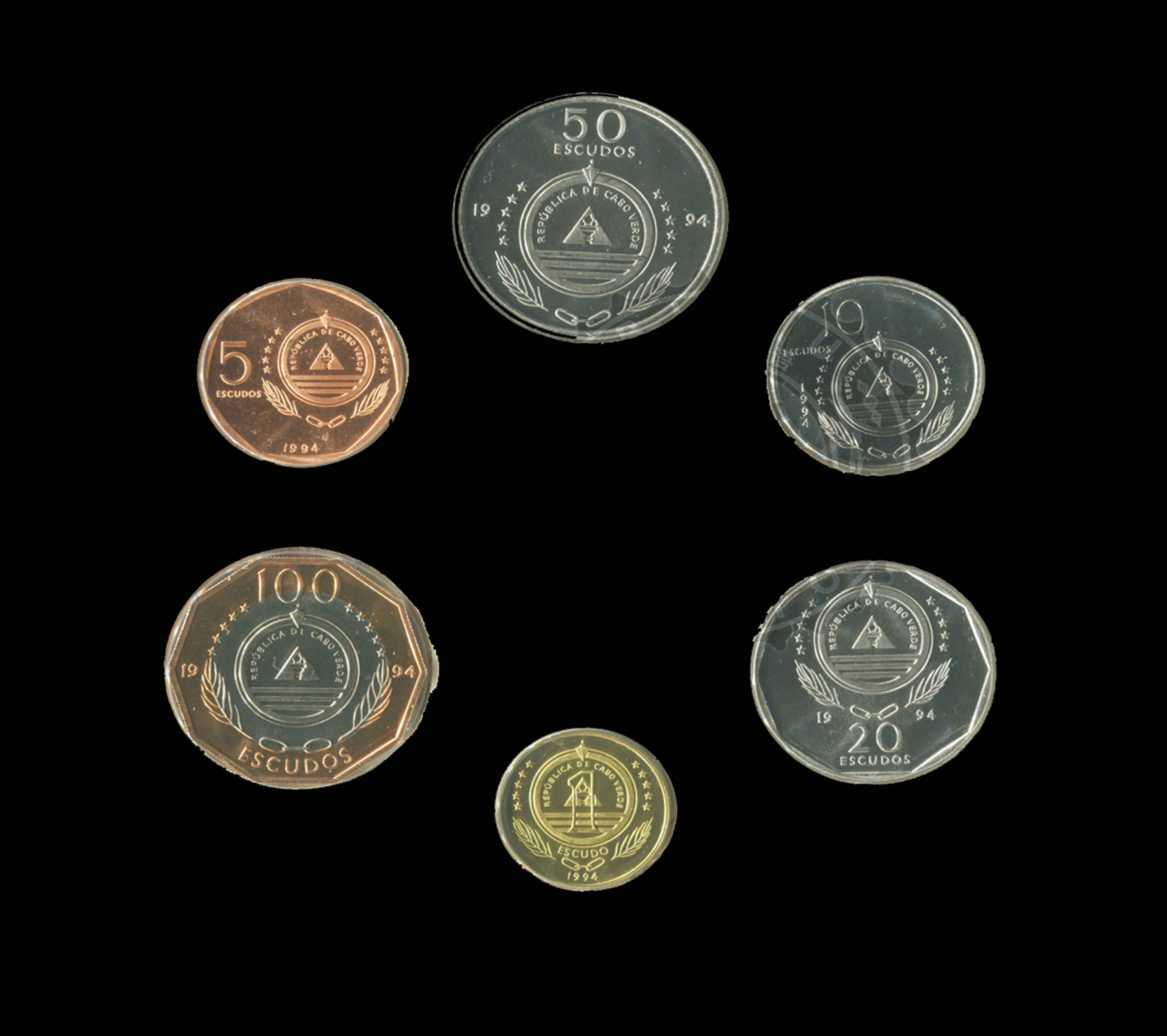 Set 6Pcs Cape verde Island Coins Africa Original Coin Good Condition for Collection New |