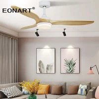 52 inch european led light dc ceiling fans for home roof decoration solid wood blade ceiling fan with remote control ventilador