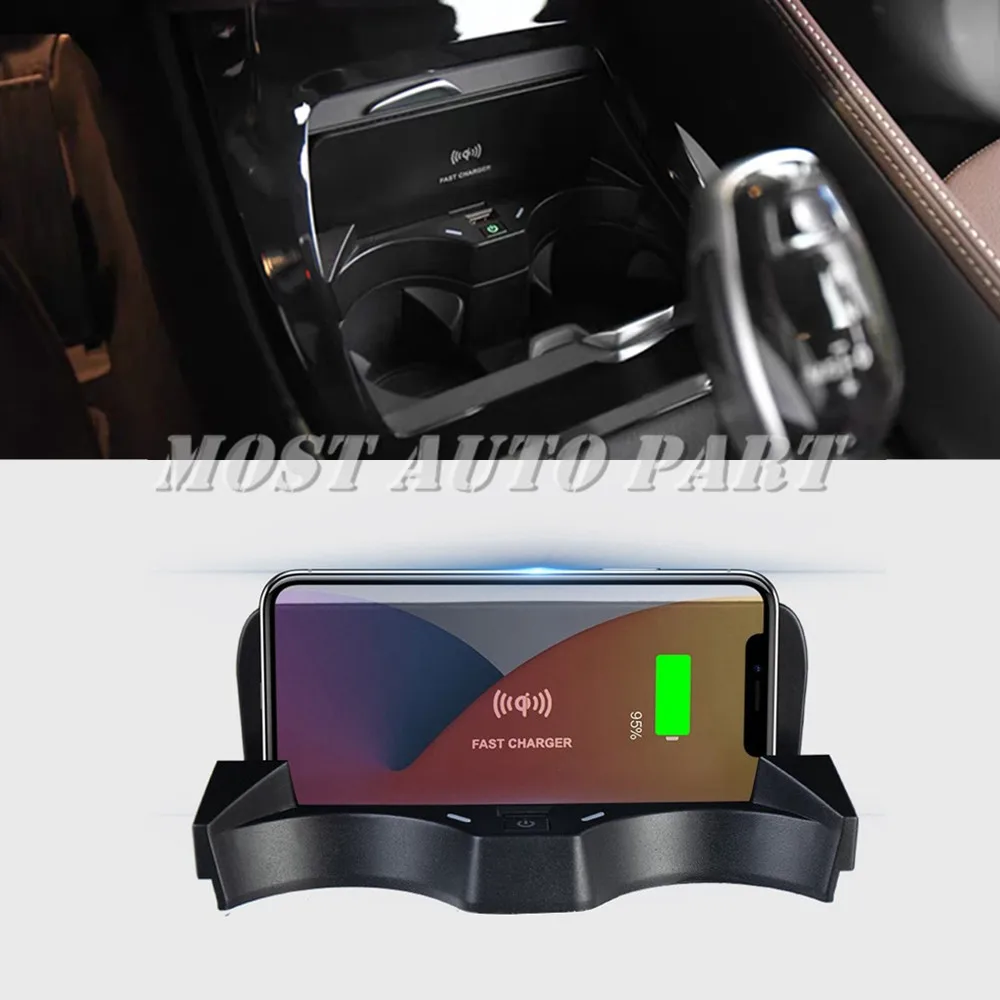 

ABS Plastic Wireless Car Charger Phone Charger Plug And Play Trim For BMW X1 X2 F48 F39 2020-2021 1pcs