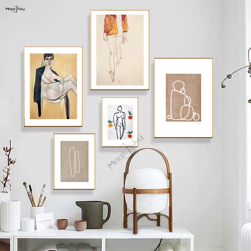 

Abstract Line Art Mattise Woman Print Nude Sketch Interior Paintings Posters Aesthetic Nordic Canvas Wall Art Bedroom Home Decor