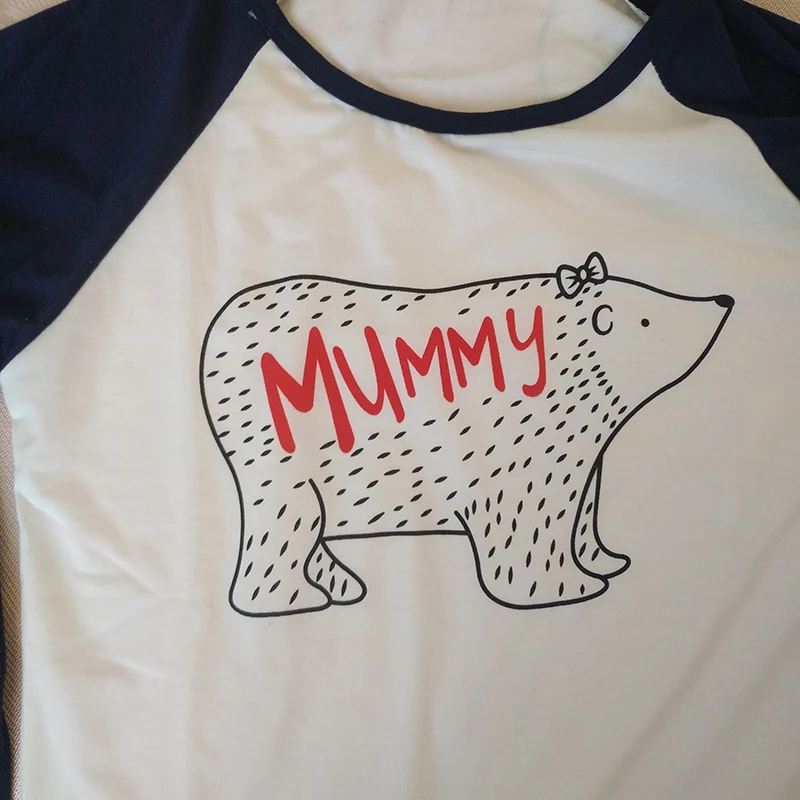 Семейные пижамы рождественские костюмы с медведем на новый год женская ночная