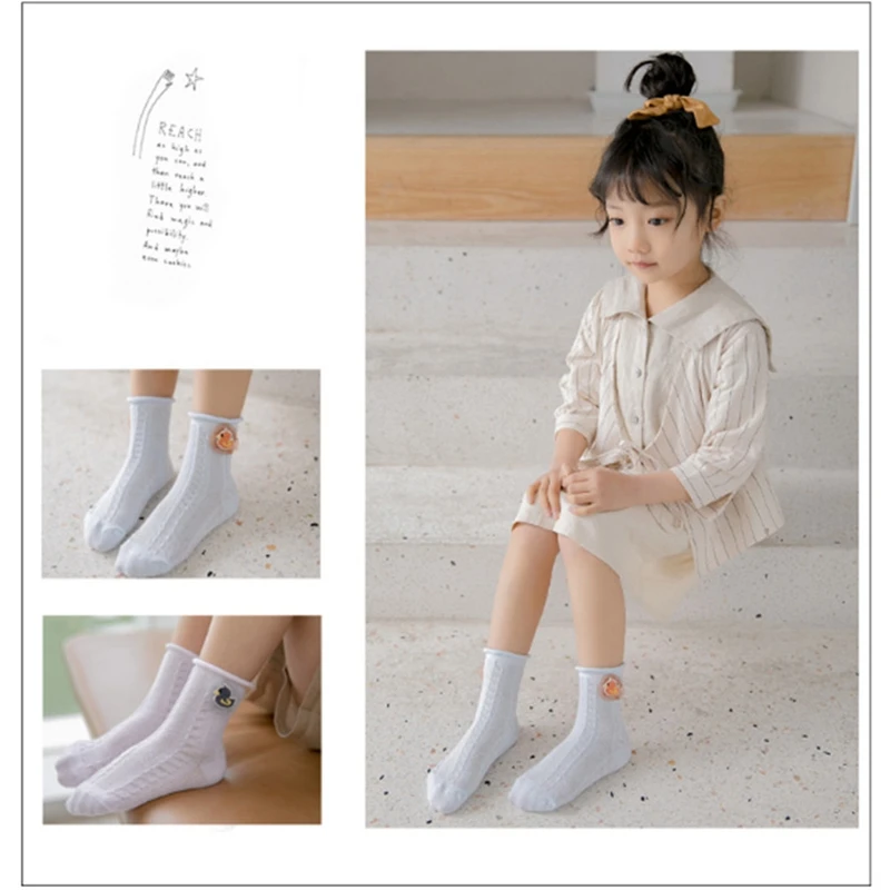 

Mesh Thin Cotton Children's Socks Cartoon Accessories Girls Tube Socks Baby Loose Lace Socks