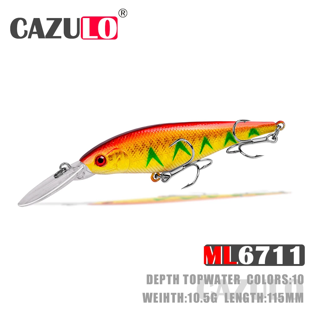 

Fishing Accessories Lure Minnow Floating Weight 10.5g 115mm Isca Artificial Accesorios De Pesca Trolling Pike Fish Tackle Leurre
