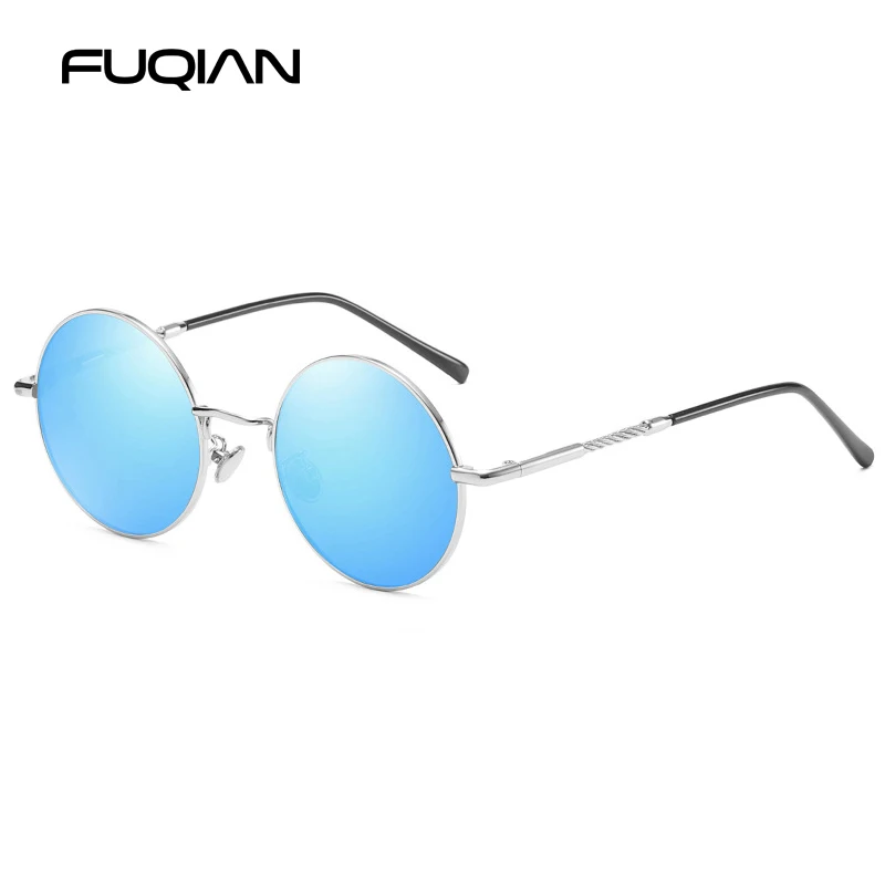 Мужские и женские очки в стиле стимпанк FUQIAN розовые зеркальные солнцезащитные с