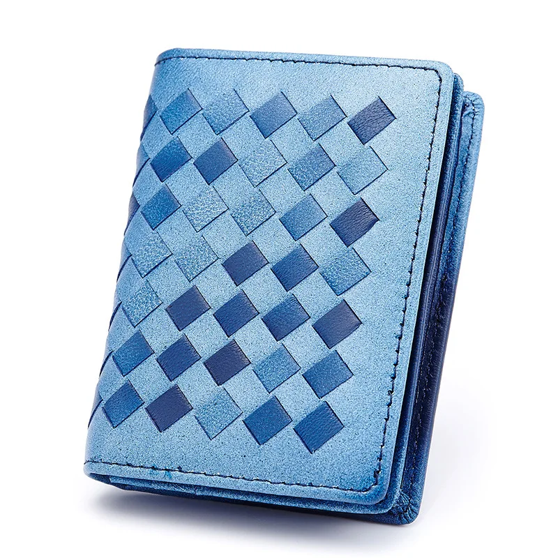 

30PCS / LOT Fashion Knitting Genuine Leather Sheepskin Card Holder Multifunction Document Wallets