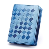 30pcs lot fashion knitting genuine leather sheepskin card holder multifunction document wallets