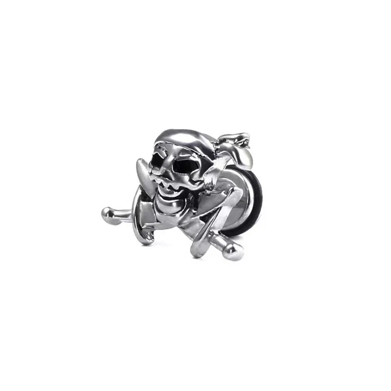 

HMES 1Pcs Gothic Retro Men Earrings Skull Stainless Steel Earrings Female Holiday Ear Studs Accessories Gift