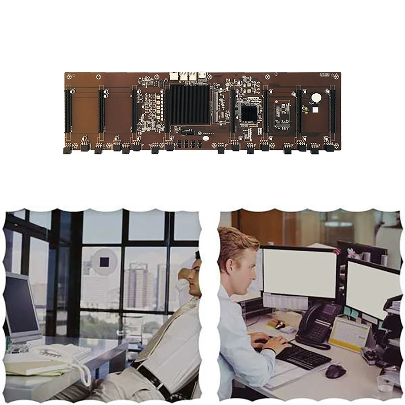 Материнская плата HM65 для майнера 8 карт 68 мм шаг графической карты DDR3 Гб 1600 МГц SATA