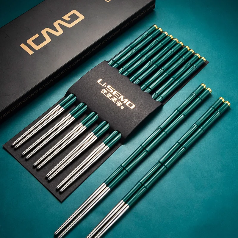 Высококачественные японские палочки для еды из нержавеющей стали металлические