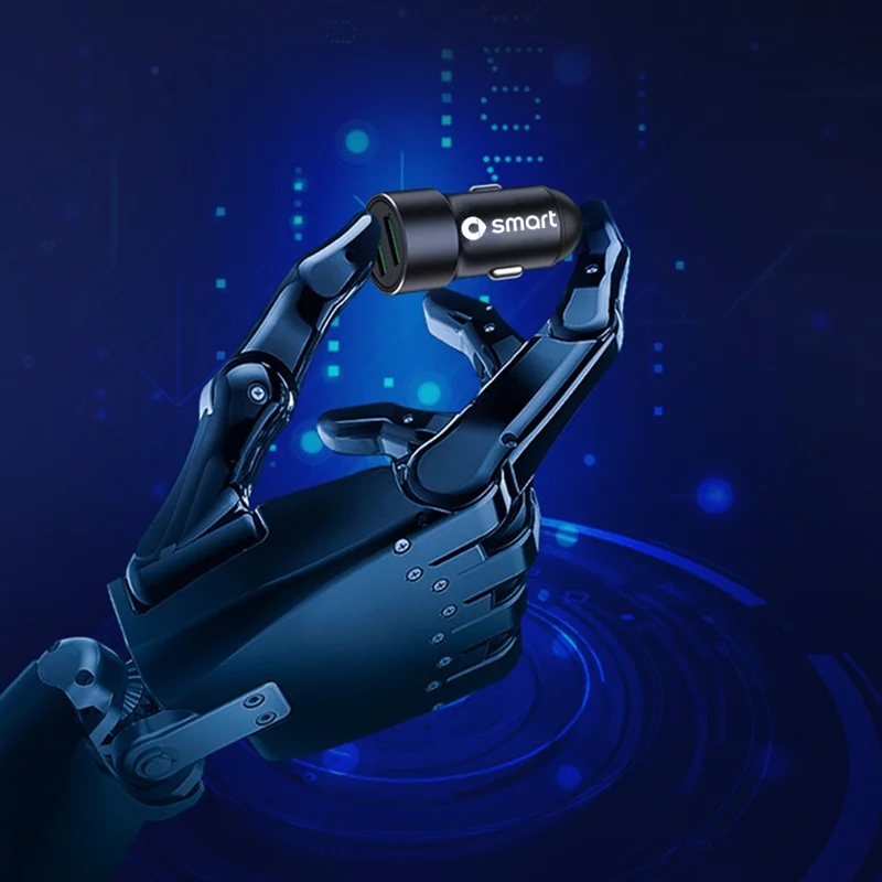 

For SMART Accessories Aluminium Alloy 2 Ports 4.8A 5V Fast Charging USB Car-charger Adapter