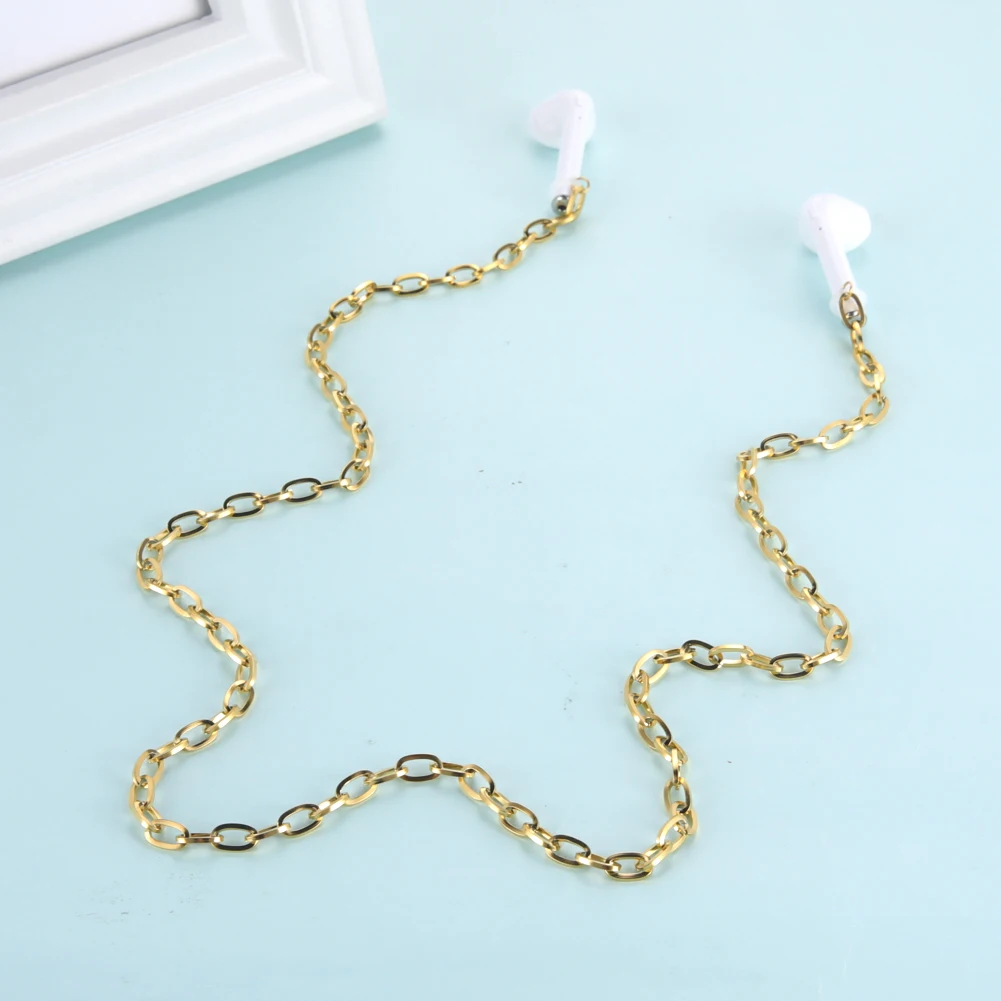 

Teamer Stainless Steel Chain for Airpods Wireless Earphone Holder Headphone Chain Anti-lost Accessories Jewelry Fashion Necklace