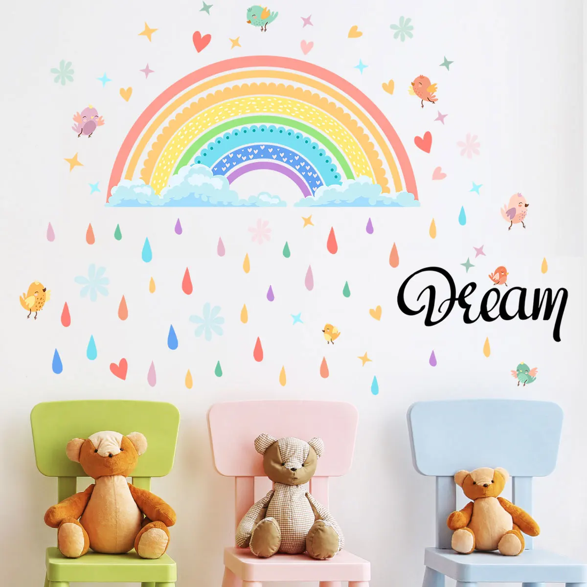

Colorful Bridge Wall Stickers Cartoon Wallpaper Self Adhesive Film Eco Friendly Vinyl Wall Decal Kids Room Nursery Decoration