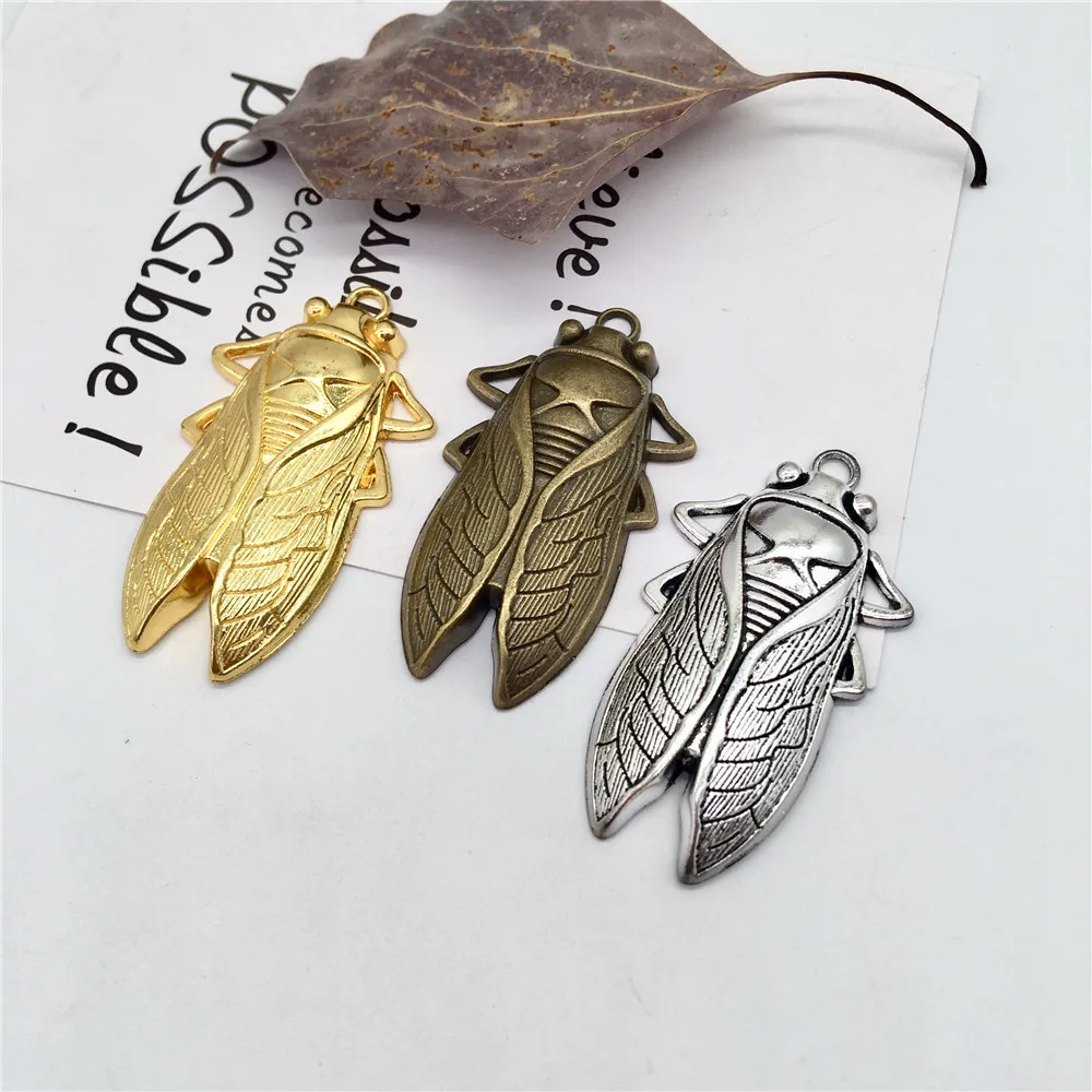 Винтаж 4 шт. металлическое приспособление в виде цикады из Птица Подвески