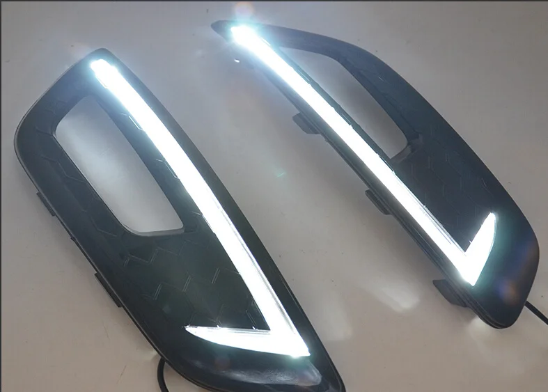 

free shipping,DRL daytime running lights with fog lamp hole for Ford Focus 4 2015,Turn off and dimming style