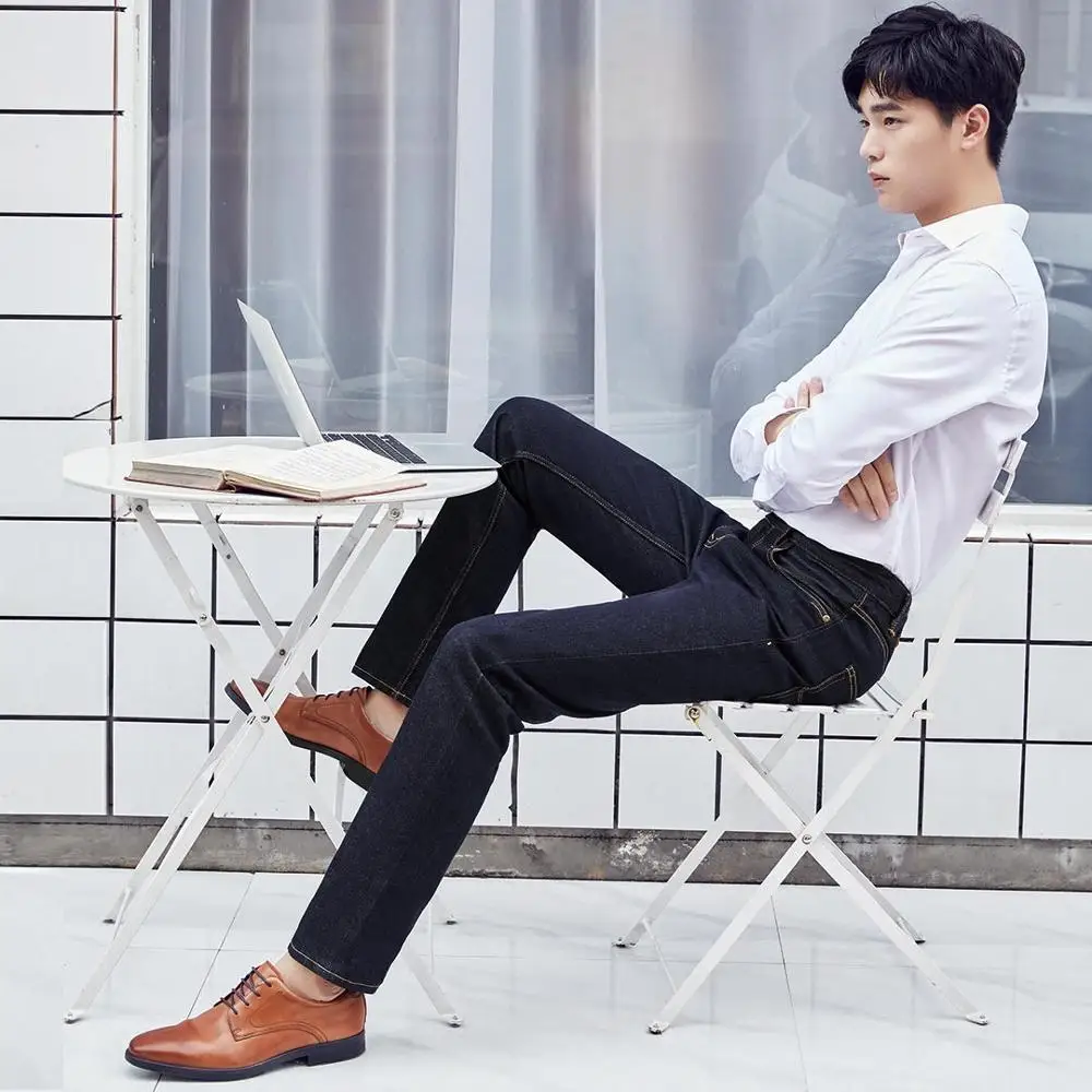 Youpin мужские Модные джинсы деловые повседневные Стрейчевые зауженные