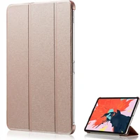 ultra thin silk grain shell for ipad pro 11 inch 2018 protective case holder smart pu leather trifold stand hard back cover 2yw