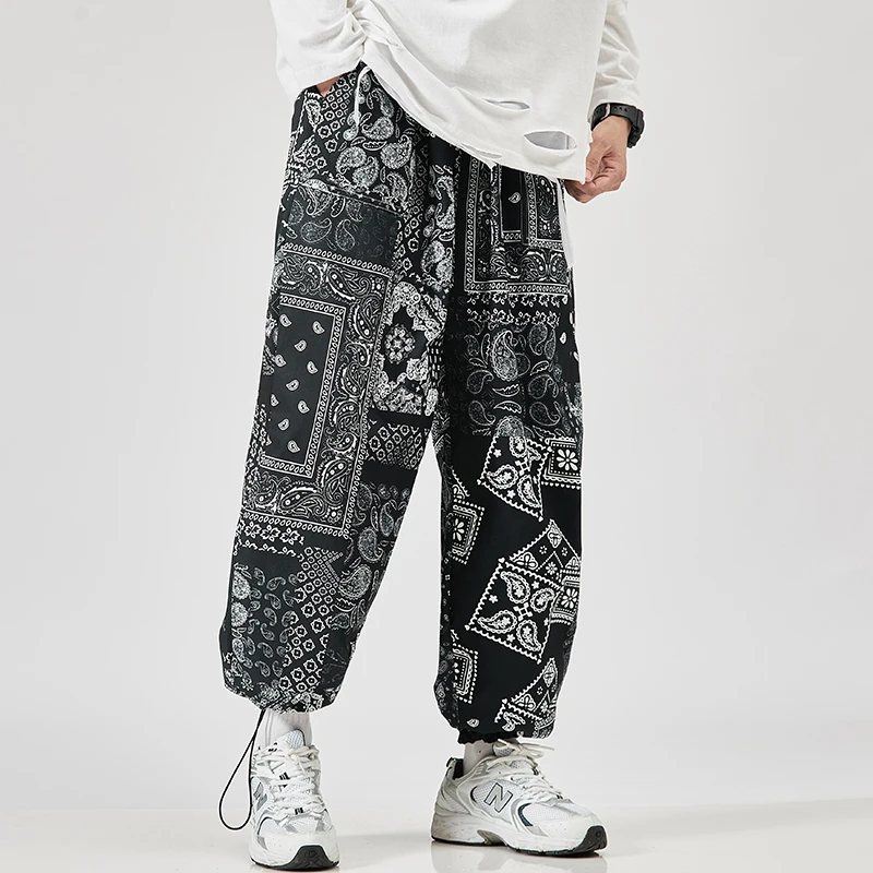 

2021 Men's Harem Pants New Fashion Jogger Sweatpants Korean Man Loose Oversized Trousers Funny Streetwear Male Casual Pants 5XL