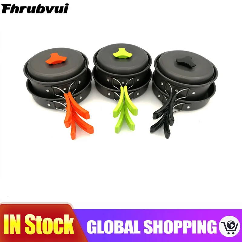 

1-2 People Outdoor Trekking Travel Camping Pot Set Portable Teapot Set Pot Combination Camping Cooking Cookware