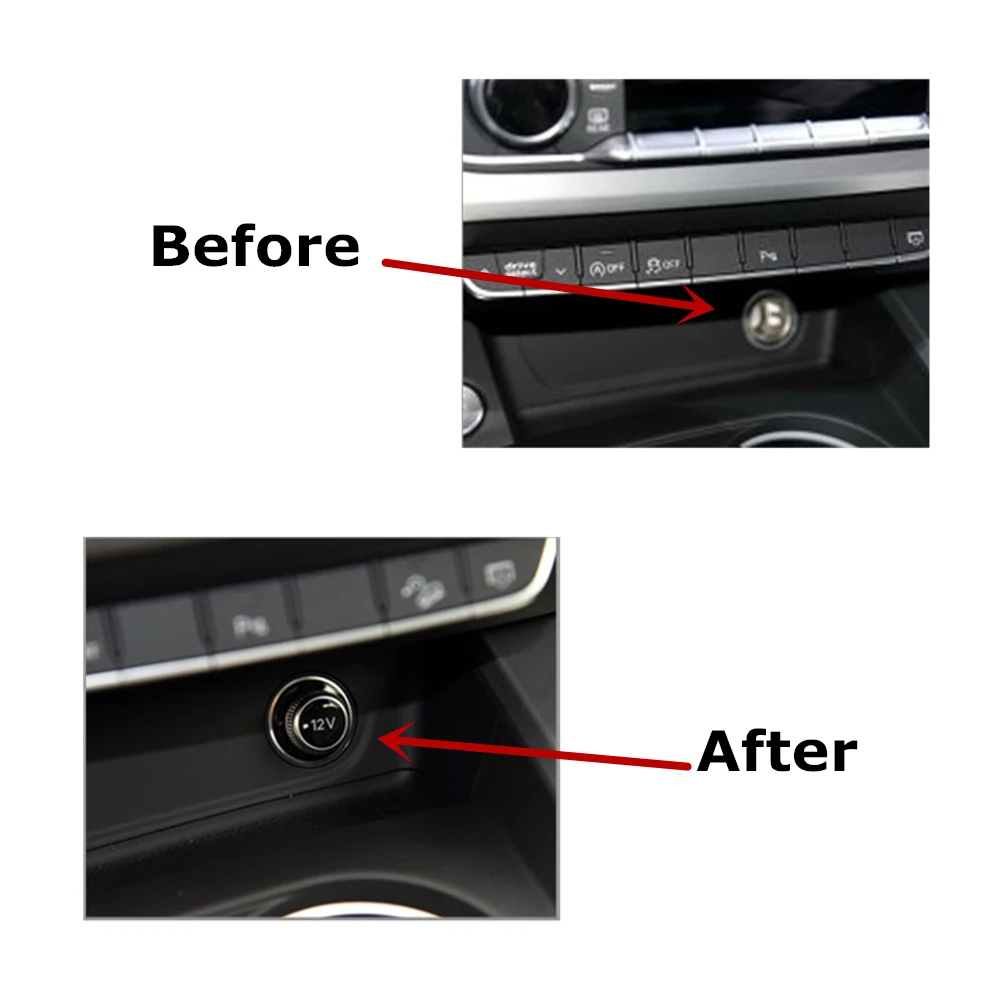 Car Interior 12V Chrome Cigarette Lighter Dust Proof Cover Decoration Shell For A1 A3 8P A4 B6 B8 A5 A6 C5 C6 A7 A8 Q3 Q5 Q7 TT |