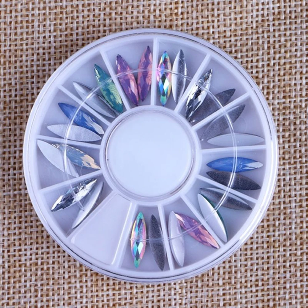 Модный смешанный цвет ногтей 3D блестки наконечники со стразами DIY украшения