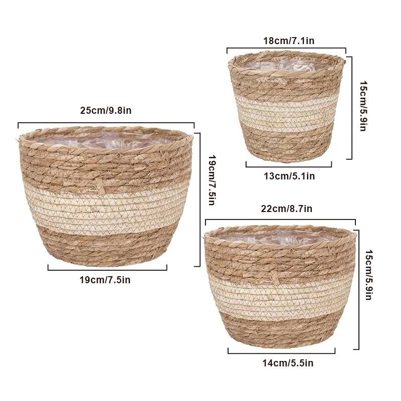 

Grass Planter Basket Indoor Outdoor Flower Pots Cover Plant Containers for Home A1