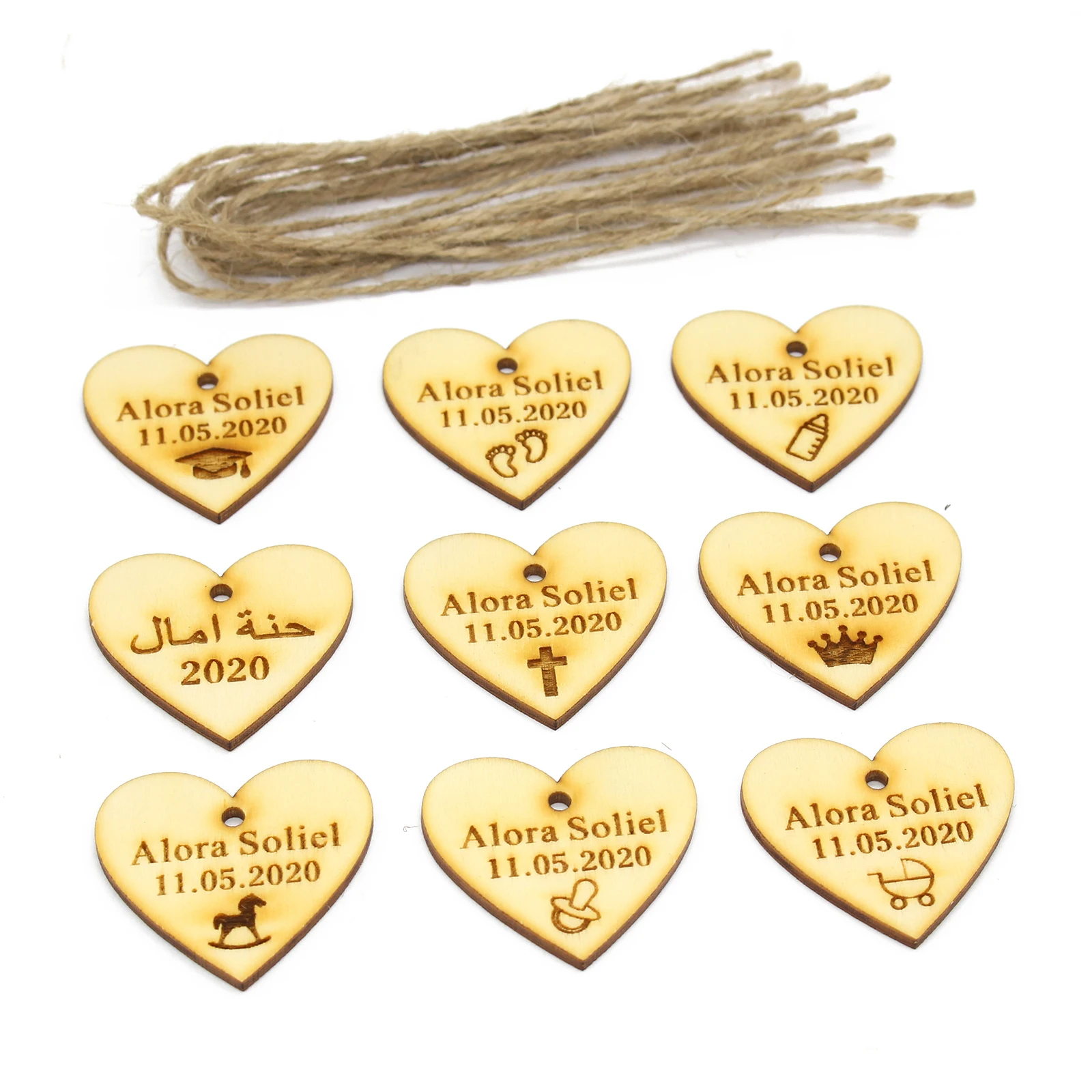 100 шт. персонализированные бирки в стиле детского душа украшения на заказ