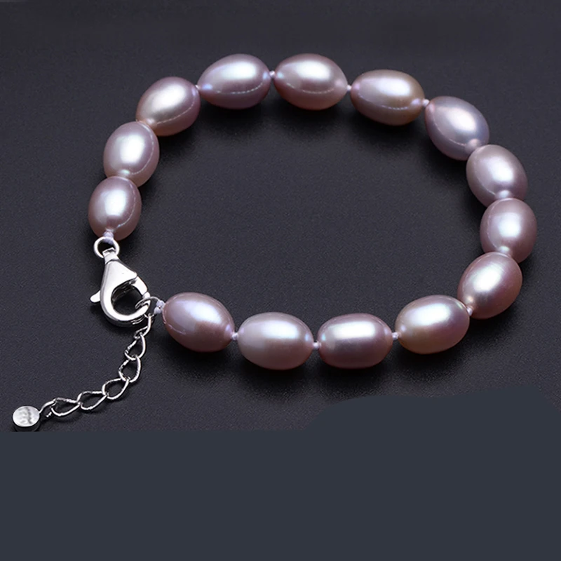 

DMBFP029 7-8mm Freshwater Pearl Bracelet 925 Sterling Silver Fine Jewelry