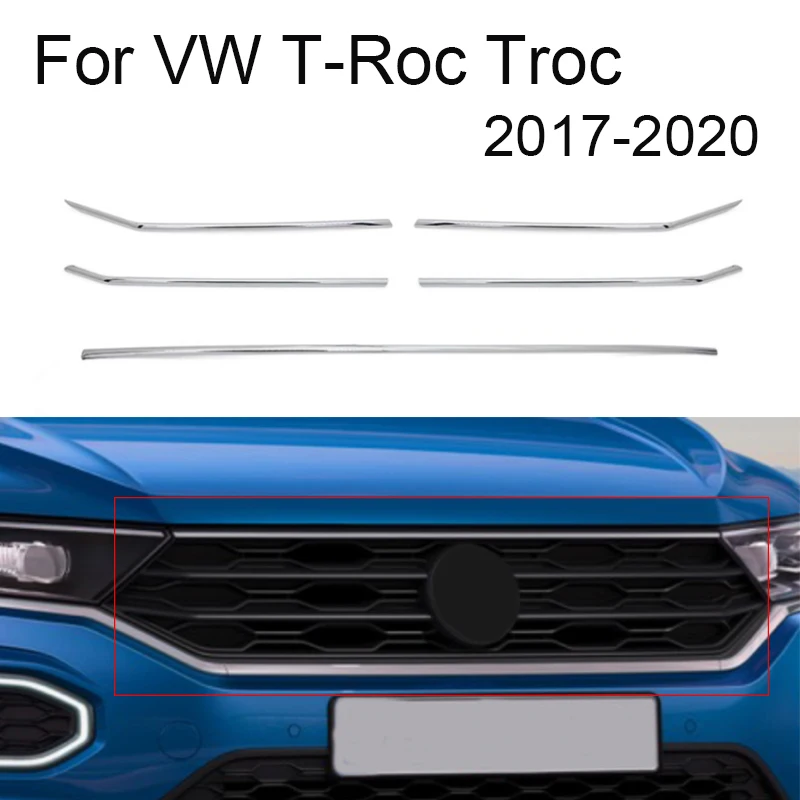 

Для VW T-Roc Troc 2017 2018 2019 2020 автомобиль передний средний Заготовка решетка сетки по горизонтали отделка Авт полосатые наклейки