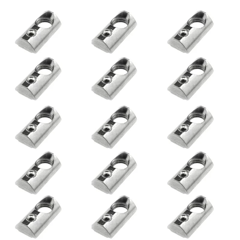 

New 30Pcs M8 T Slot Nuts Roll-In Spring Ball Loaded Elastic Nuts for 3030 Series Aluminum Extrusion Profile Rail